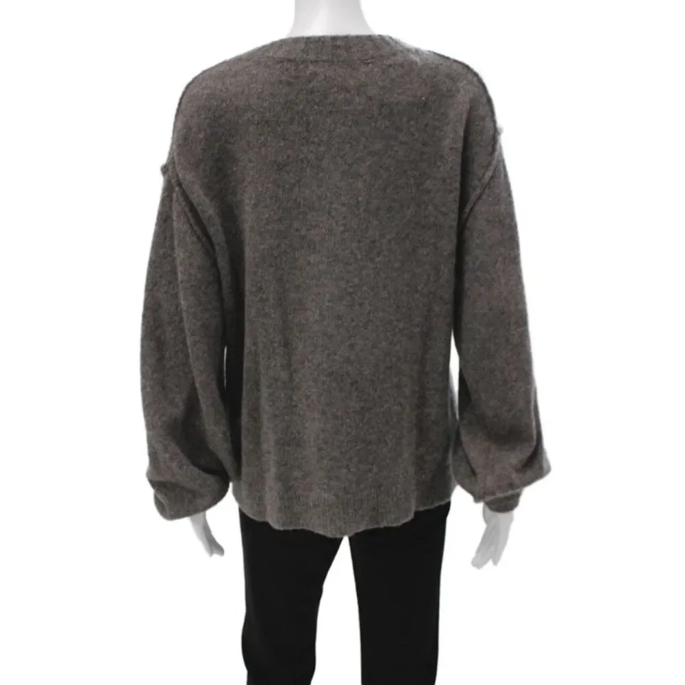 Xirena Unisex 100% Cashmere Dark Gray Pullover Sweater Crew Neck Size S
